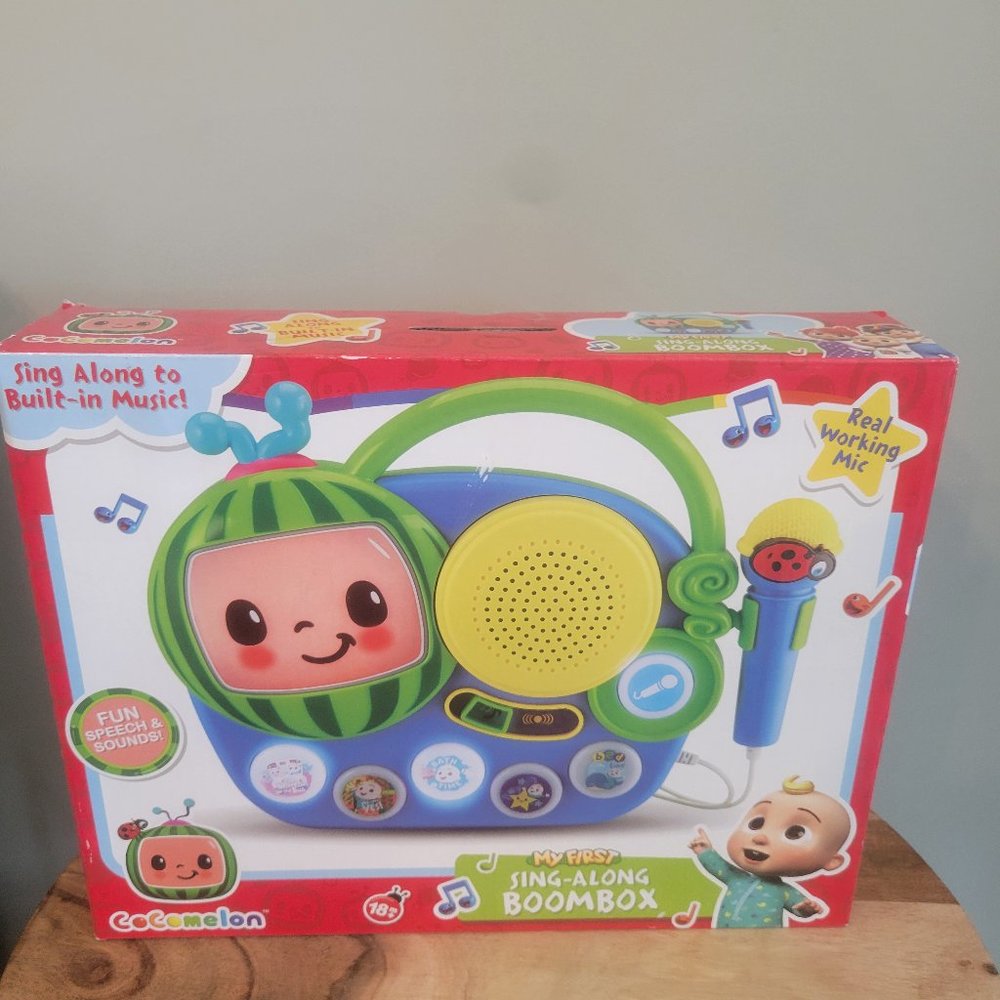 Cocomelon My First Sing-Along Toddler Boombox with Built in Microphon